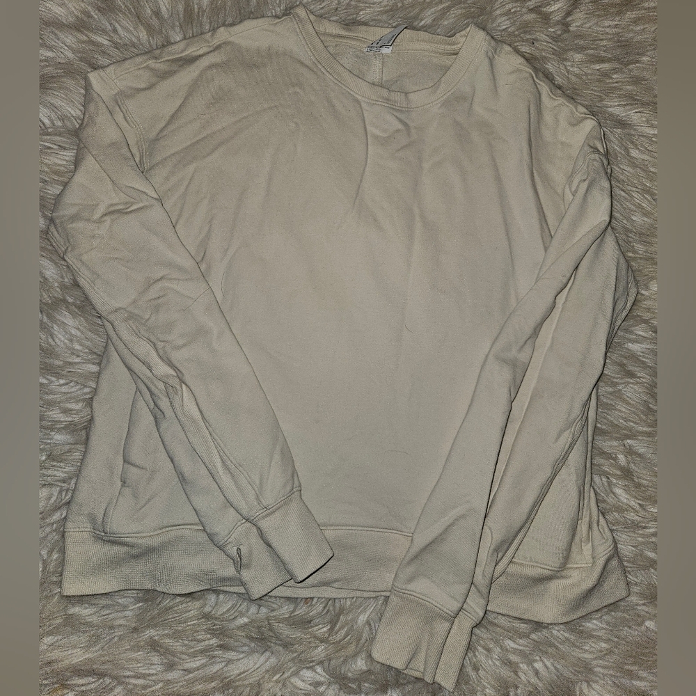 All in Motion Beige Thumbhole Crewneck Sweatshirt with Pockets – Size L